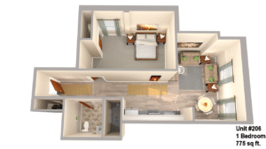 Canal View Commons Unit #206 Floor plan