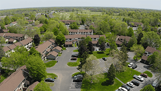 Aerial view of Charlesgate Village Association in East Amherst, NY
