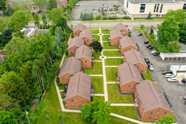 Aerial view of Pomeroy Lane Condominiums in Amherst, NY