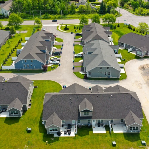 Aerial view of Essex Woods on Ellicott Creek Road in Amherst
