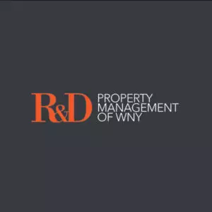 R & D Property Management of WNY in white on dark background